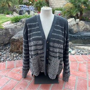 NWT Striped Gray Cardigan with Pockets